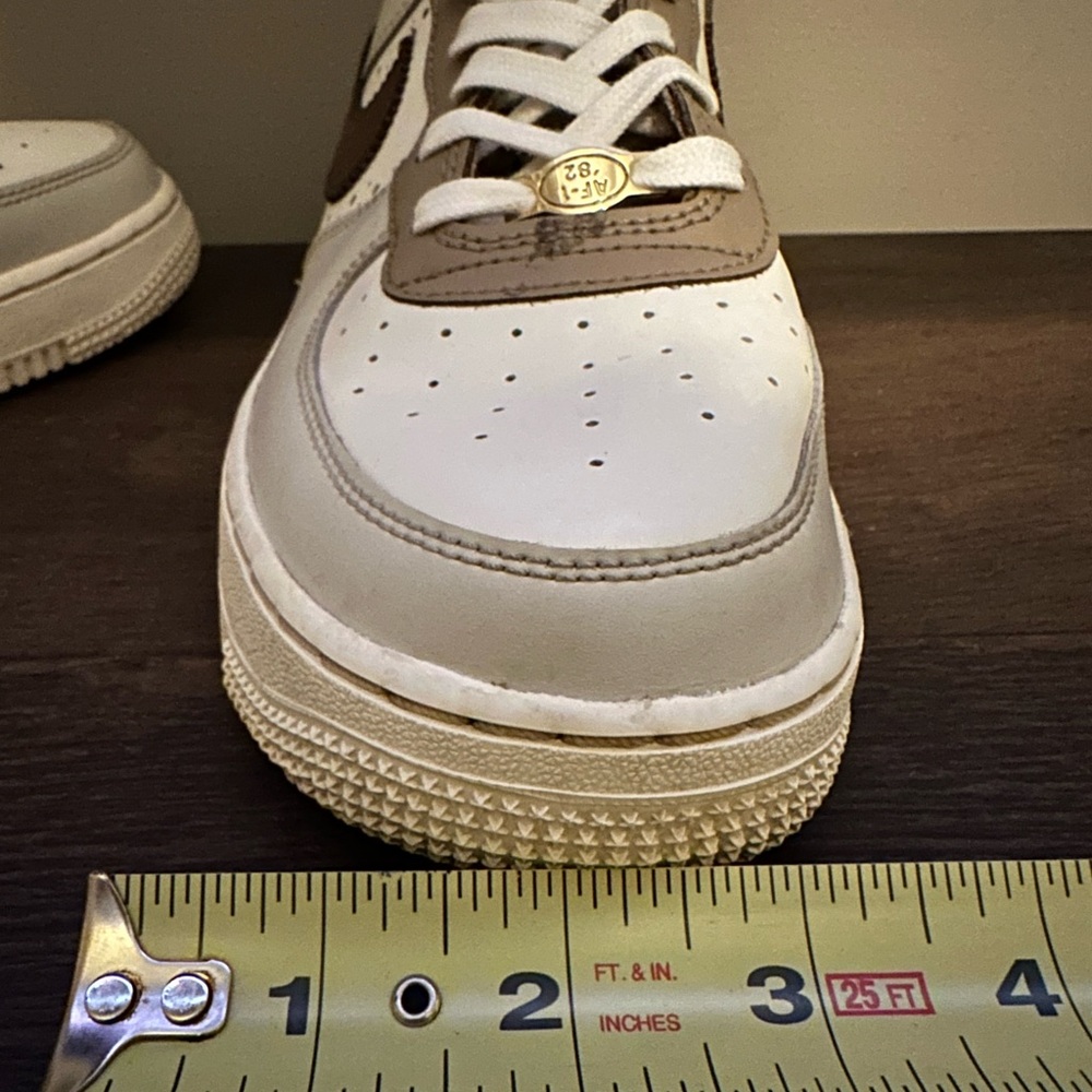NIKE AIR FORCE 1 CACAO WOW SAIL KHAKI SNEAKERS; SIZE Youth 7 (women 8.5) - Picture 15 of 16